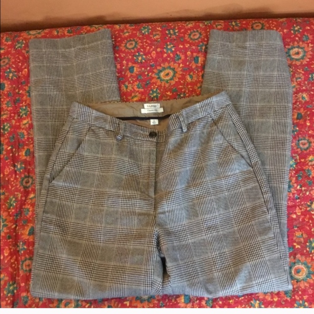 High waisted LL Bean Plaid Pants